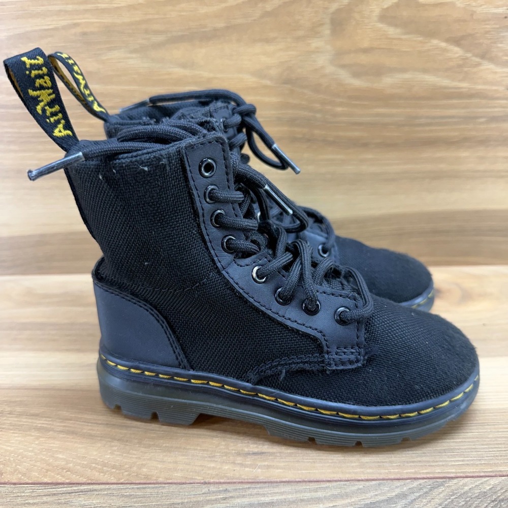 Dr‎ Martens Little Kids Size11 Combs Black Combat Boots